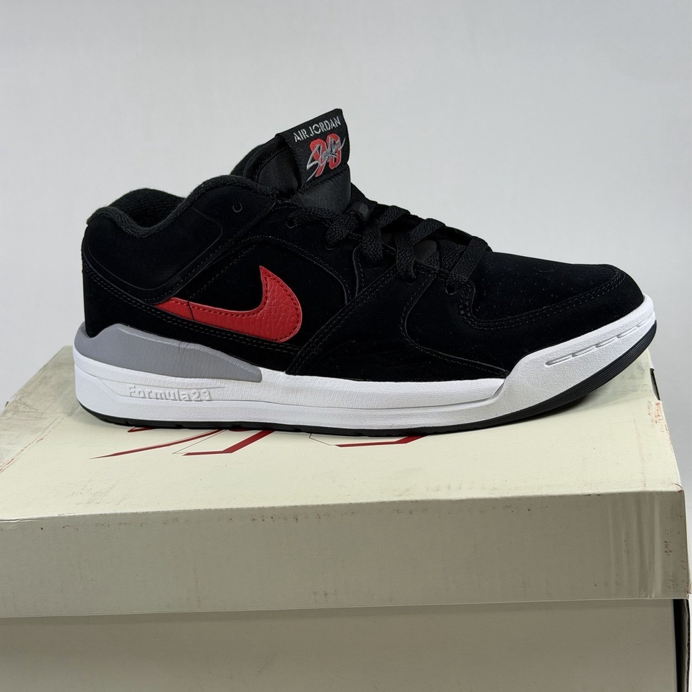 Jordan Stadium 90 Big Kids'-6Y Boys Shoes (Black/White/Cement Grey/Fire Red)